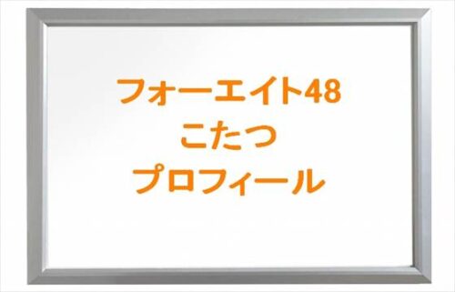 フォーエイト48のこたつの本名やプロフィールは？現在の彼女は？